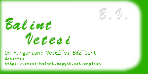 balint vetesi business card